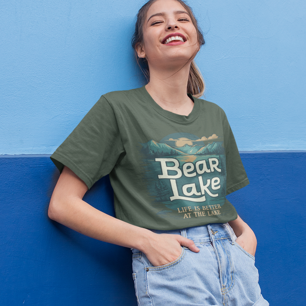 Bear Lake Summer Vacation Mens Womens Unisex Garment-Dyed T-shirt - Utah Idaho Travel Graphic Tees