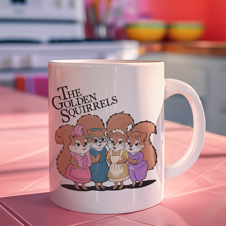 The Golden Squirrels Ceramic Coffee Mug 11oz,  Golden Girls Squirrel Mugs