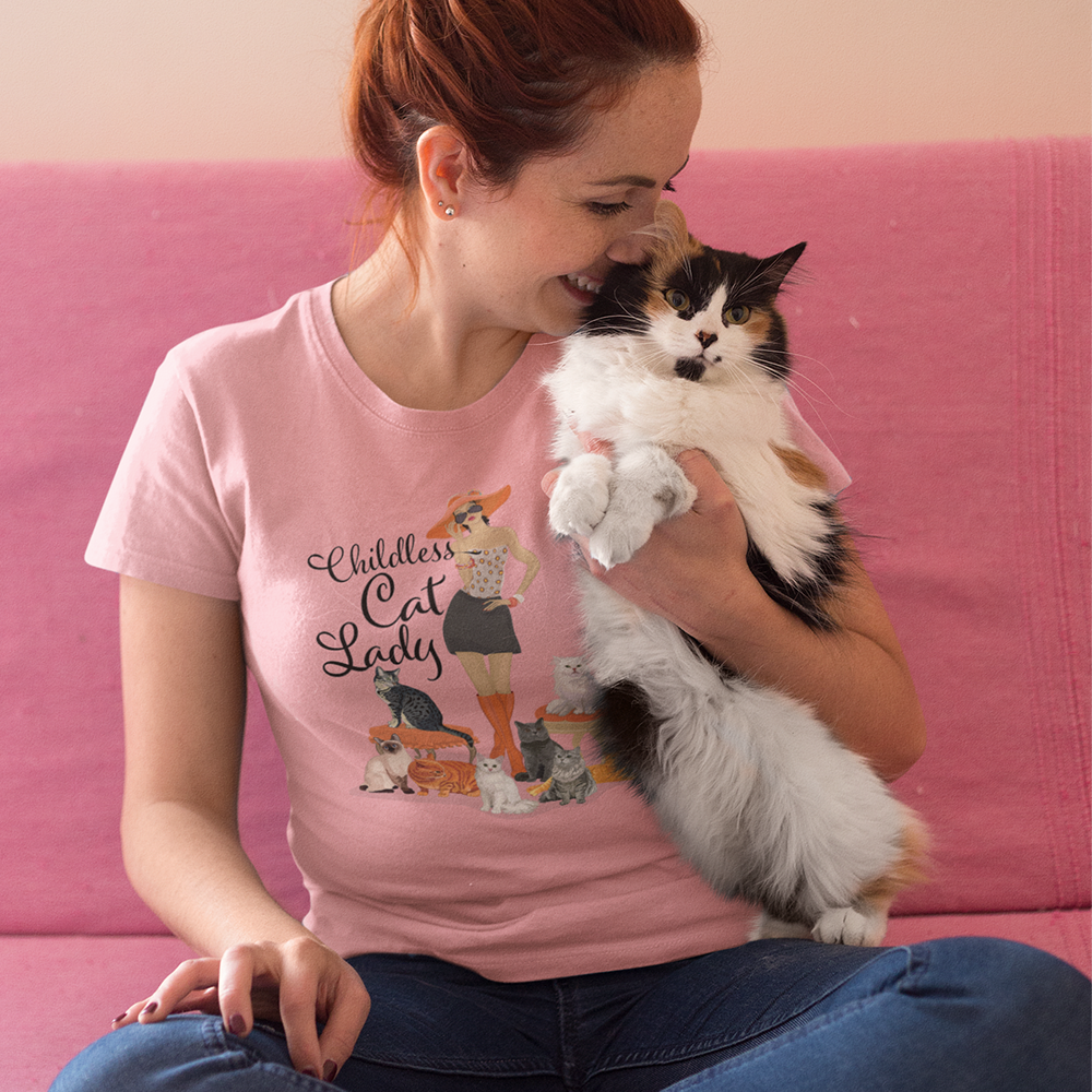 Childless Cat Lady Women's Fitted t-shirt - Crazy Cat Ladies Cat Mom Fitted Tshirt