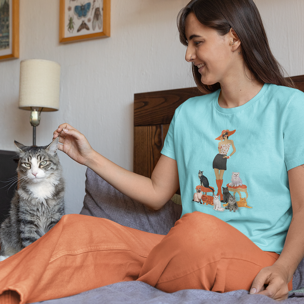 Childless Cat Lady Garment-Dyed T-shirt Womens Ladies Cat Mom Tee