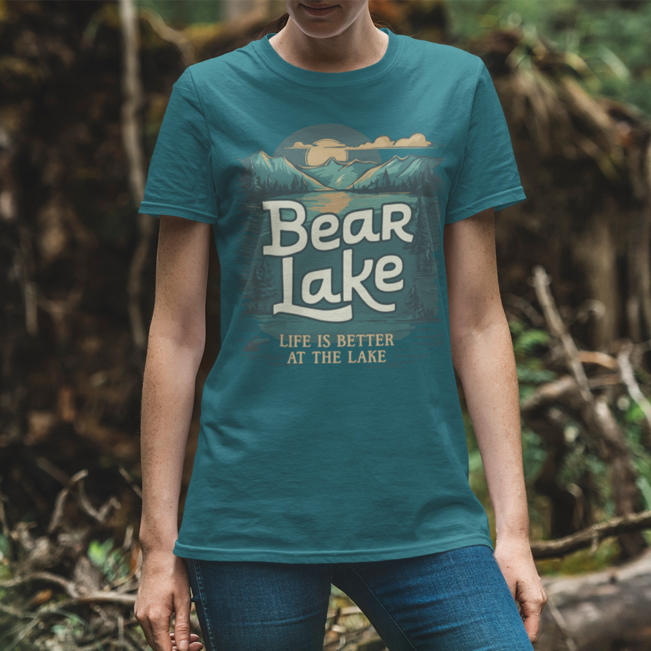 Bear Lake Summer Vacation Mens Womens Unisex Garment-Dyed T-shirt - Utah Idaho Travel Graphic Tees