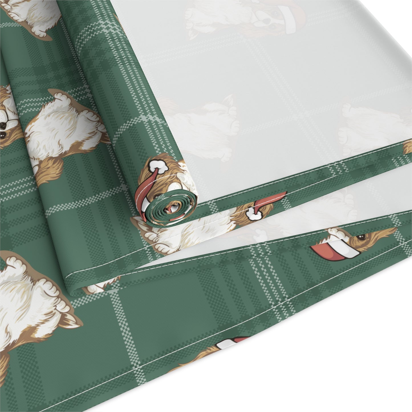 Festive Cavalier King Charles Spaniel Dog Holiday Table Runner, Christmas Home Table Decor, Dining Tablecloth Linens, Table Setting Runners
