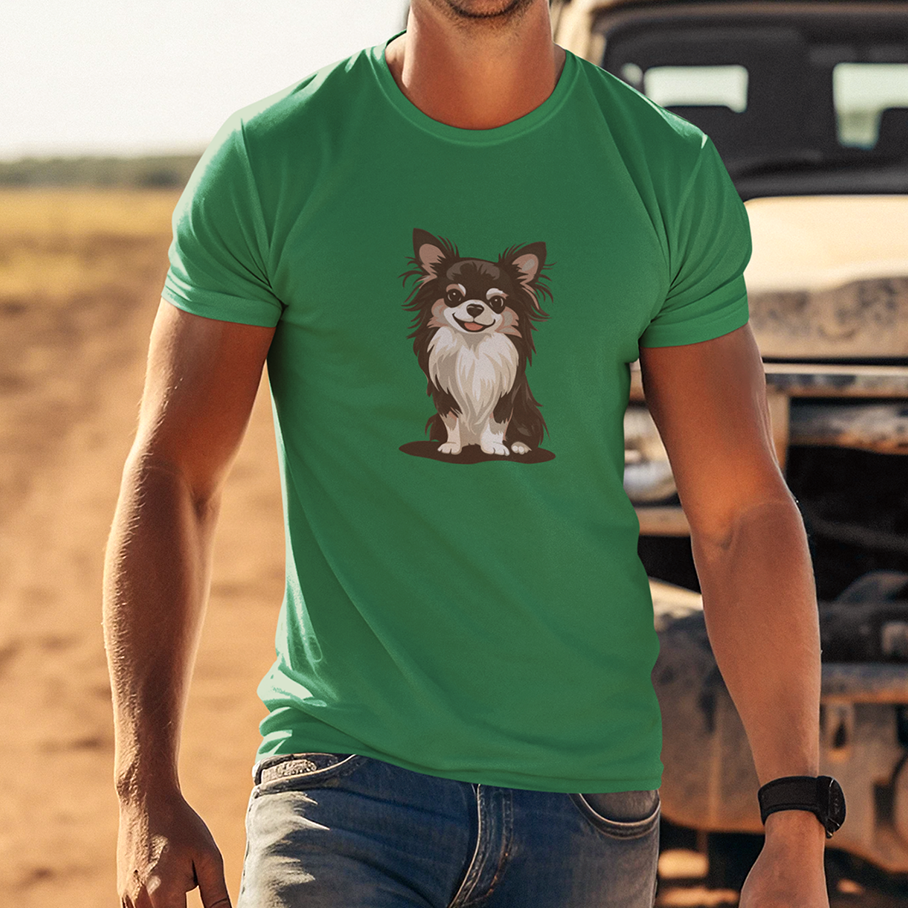 Long Haired Chihuahua Dog Soft T-Shirt - Mens Womens Unisex Softstyle Pet Tee