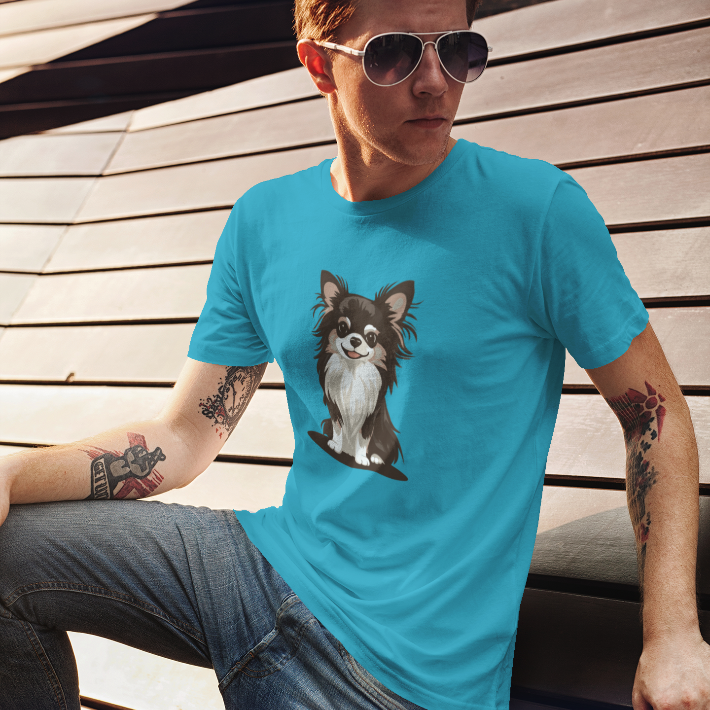 Long Haired Chihuahua Dog Soft T-Shirt - Mens Womens Unisex Softstyle Pet Tee