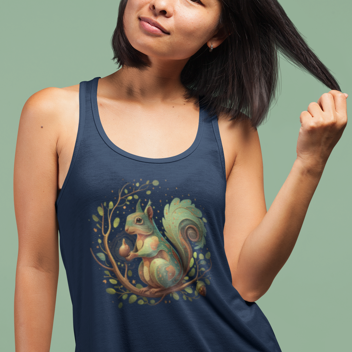 Magical Forest Squirrel  Tank Top Women's Ideal Racerback Tank