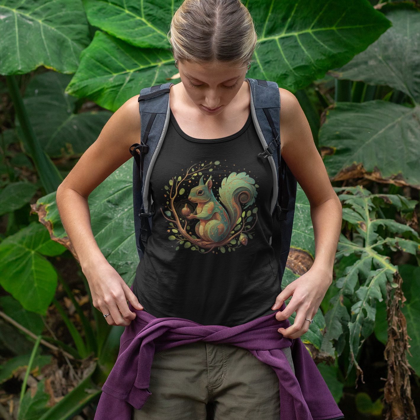 Magical Forest Squirrel  Tank Top Women's Ideal Racerback Tank