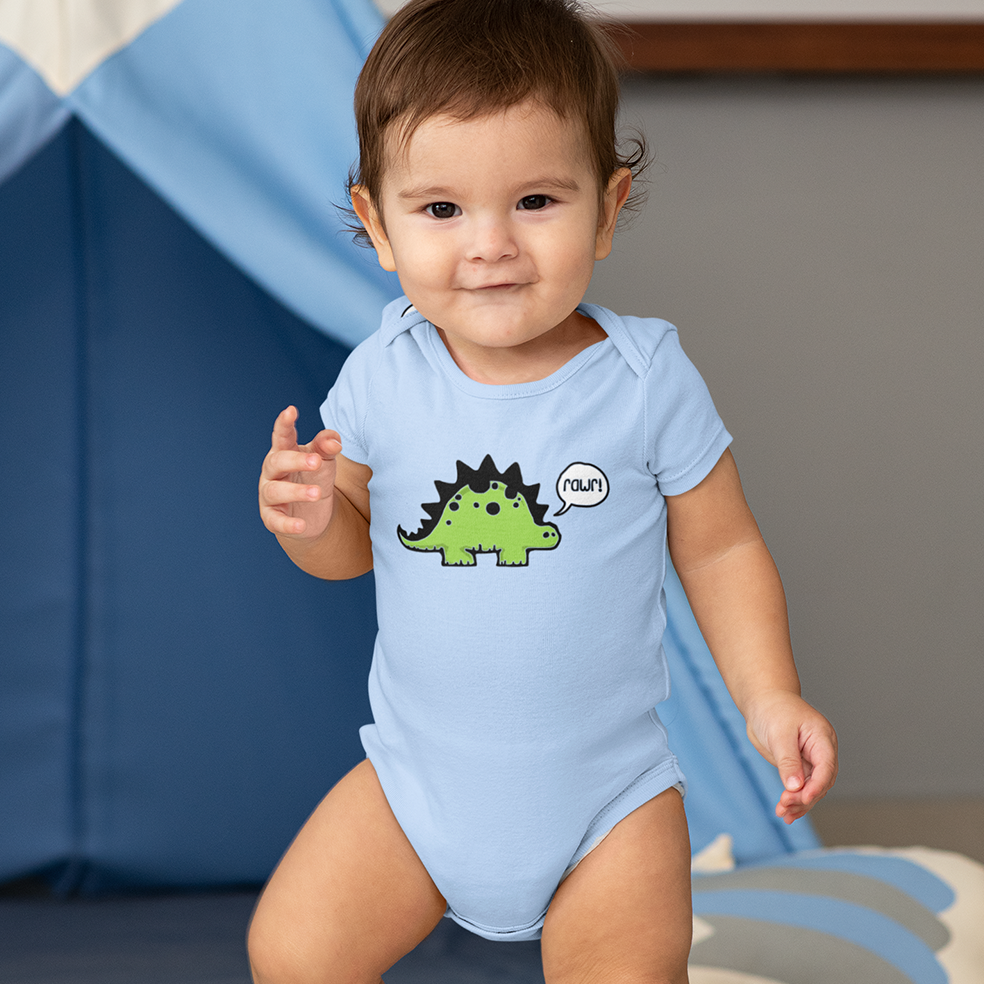 Rawr! Dino Dinosaur Baby One Piece Infant Fine Jersey Bodysuit Baby Shower Gift Idea