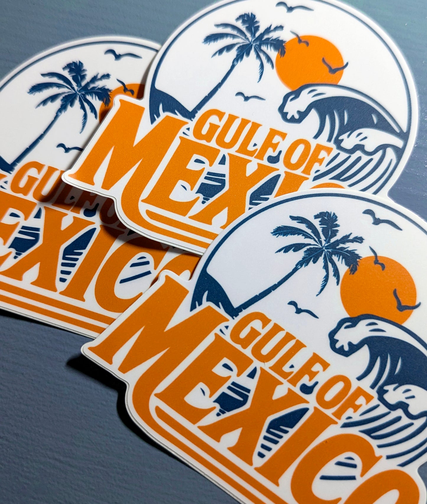 3.5" Gulf Of Mexico Retro Travel Sticker - Waterproof, Fade-Resistant Decal Stickers Vacation Destination Gulf Of Mexico Nostalgia
