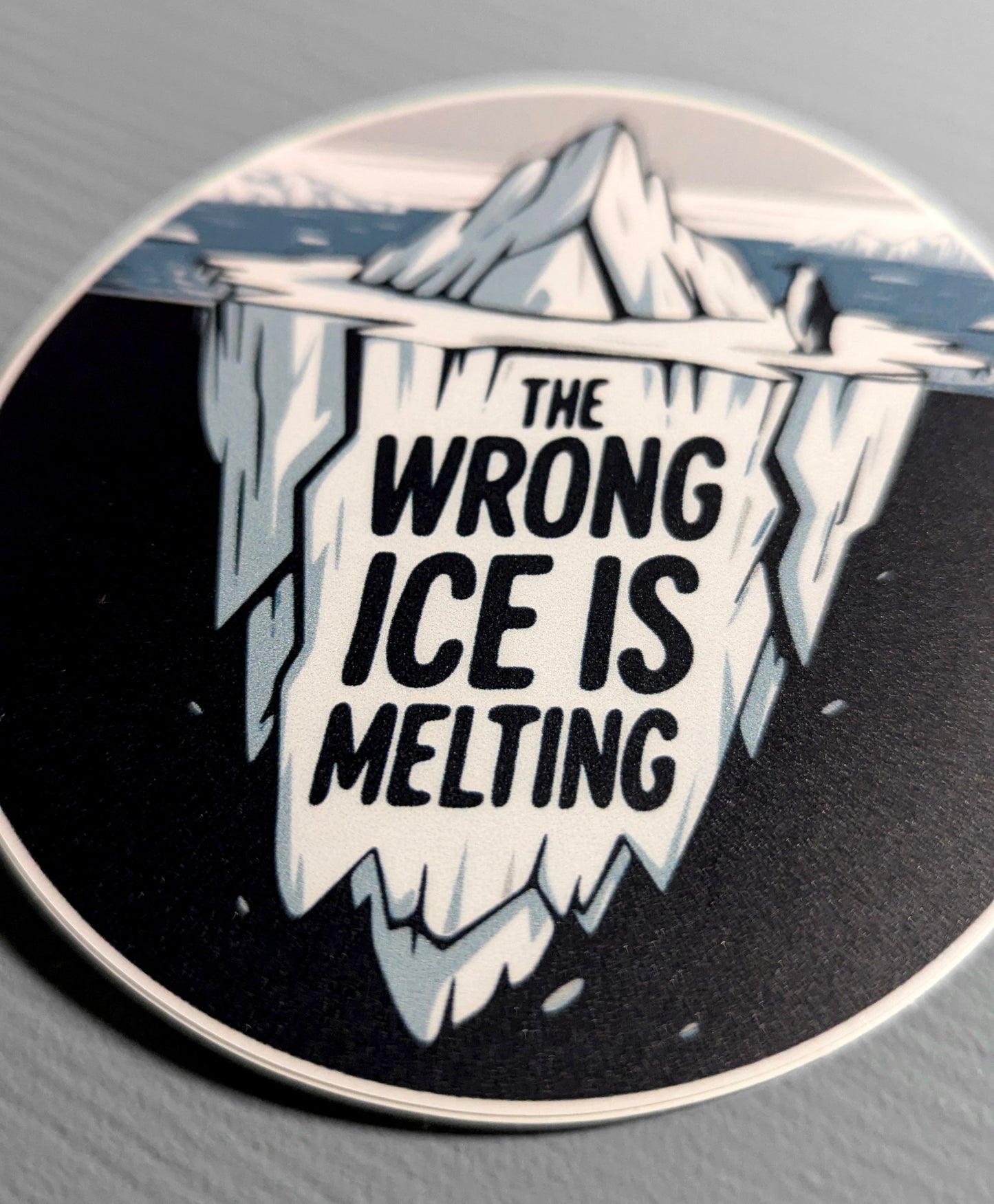 The Wrong ICE Is Melting Sticker - 3.5" Iceberg Penguin Vinyl Decal Stickers Waterproof Outdoor Car, Leftist Political Abolish ICE, Protest