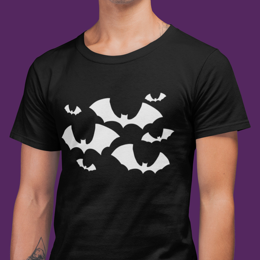 Bats Spooky Halloween T-shirt - Goth Soft Cotton Short Sleeve Tee Unisex Shirts Mens Womens Gothic Witchy Apparel