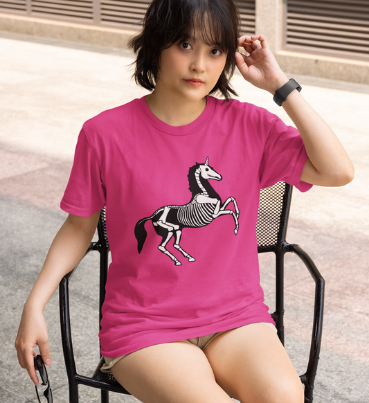 Unicorn Skeleton T-shirt - Spooky Halloween Tee Unisex Jersey Short Sleeve Gothic Unicorns Graphic Tees - Womens Mens Goth Shirts