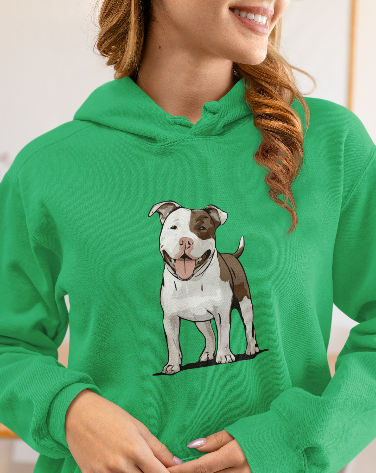 Ollie Dog Pulliver Hoodie Unisex Heavy Blend Hooded Sweatshirt with Pit Bull Dog Pet Design