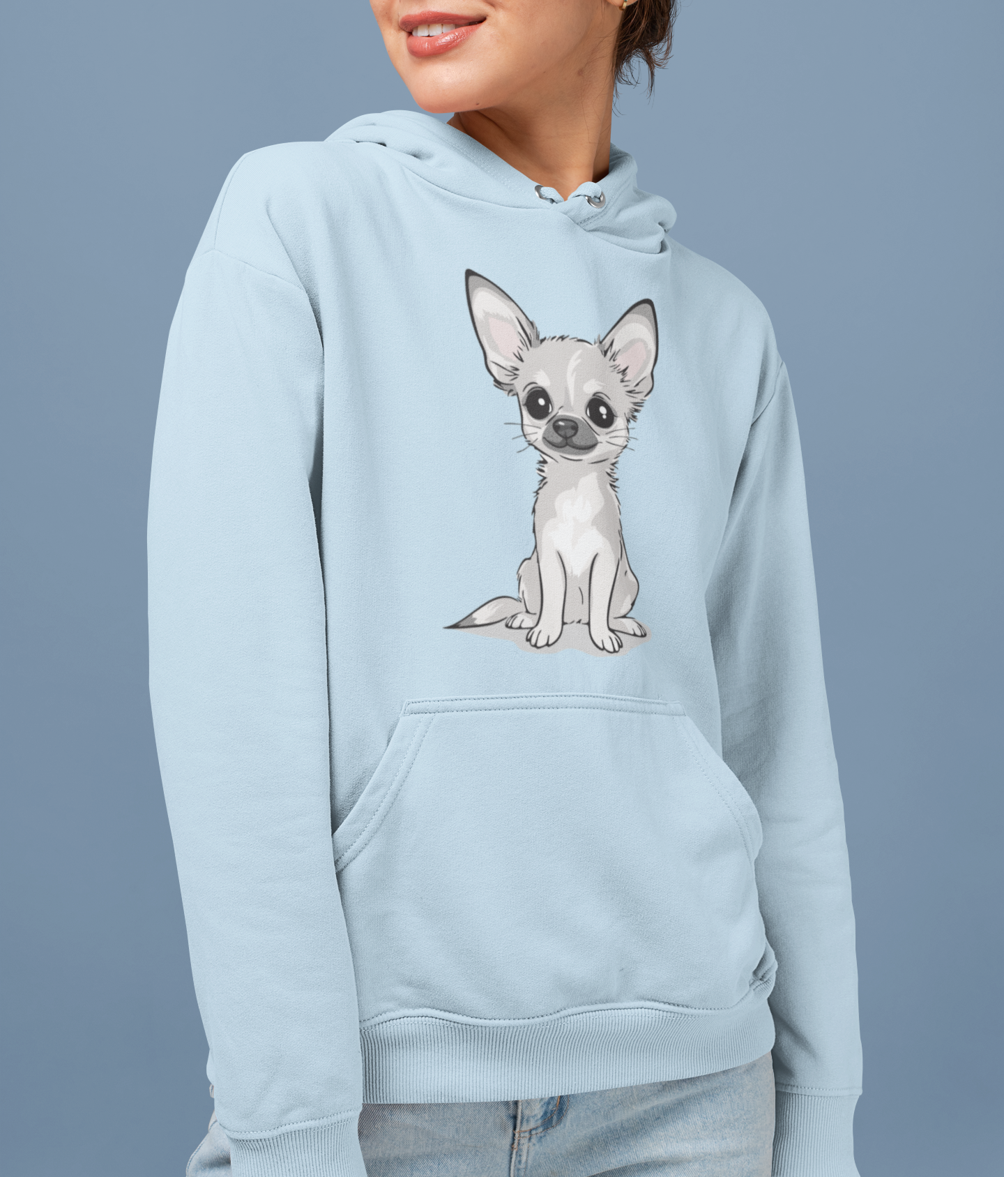 White Chihuahua Puppy Dog Pullover Hoodie Hooded Sweatshirt Cute Chihuahuas Puppy Dogs Pet Print Men Women Unisex Hoodies
