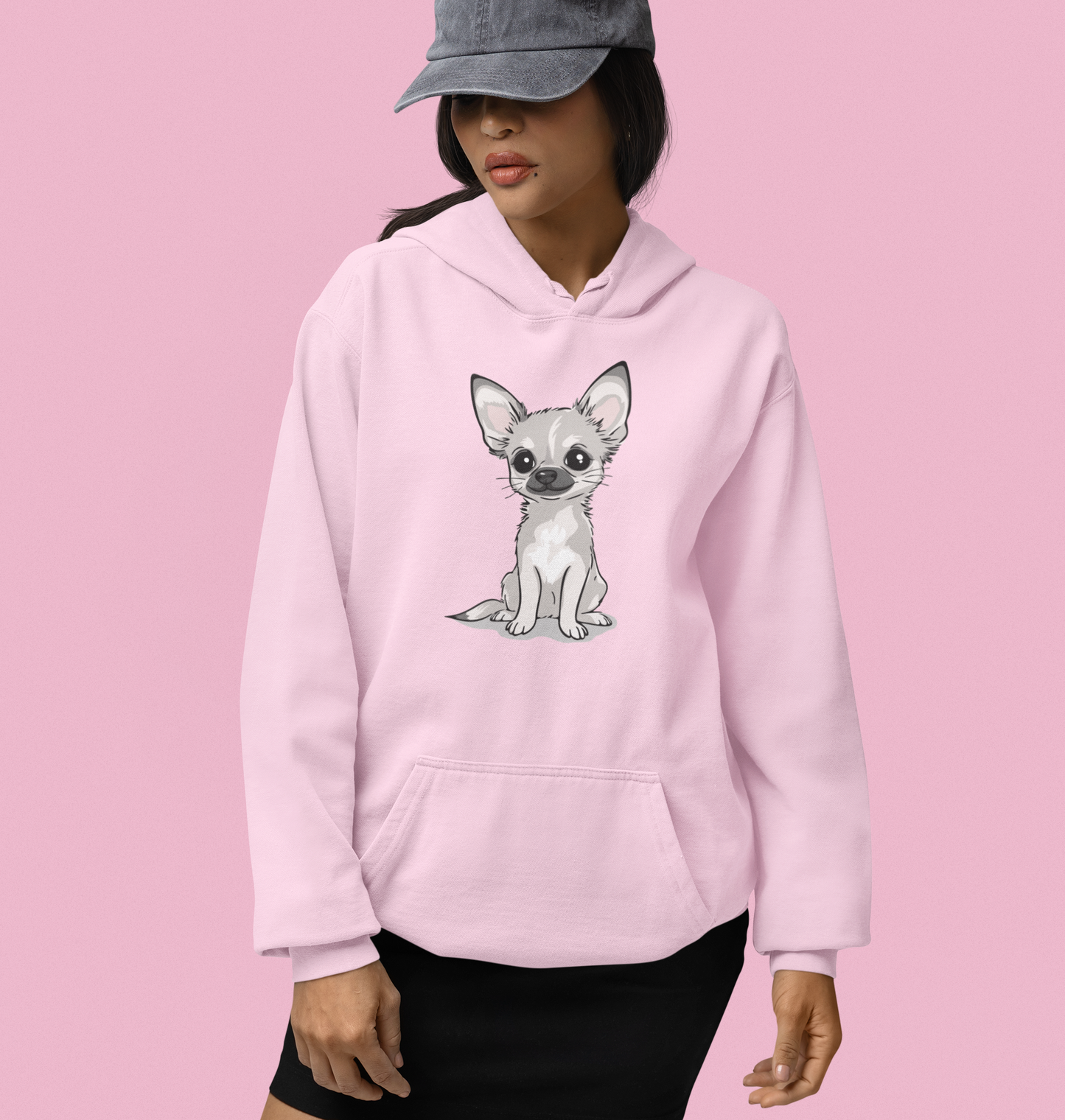 White Chihuahua Puppy Dog Pullover Hoodie Hooded Sweatshirt Cute Chihuahuas Puppy Dogs Pet Print Men Women Unisex Hoodies