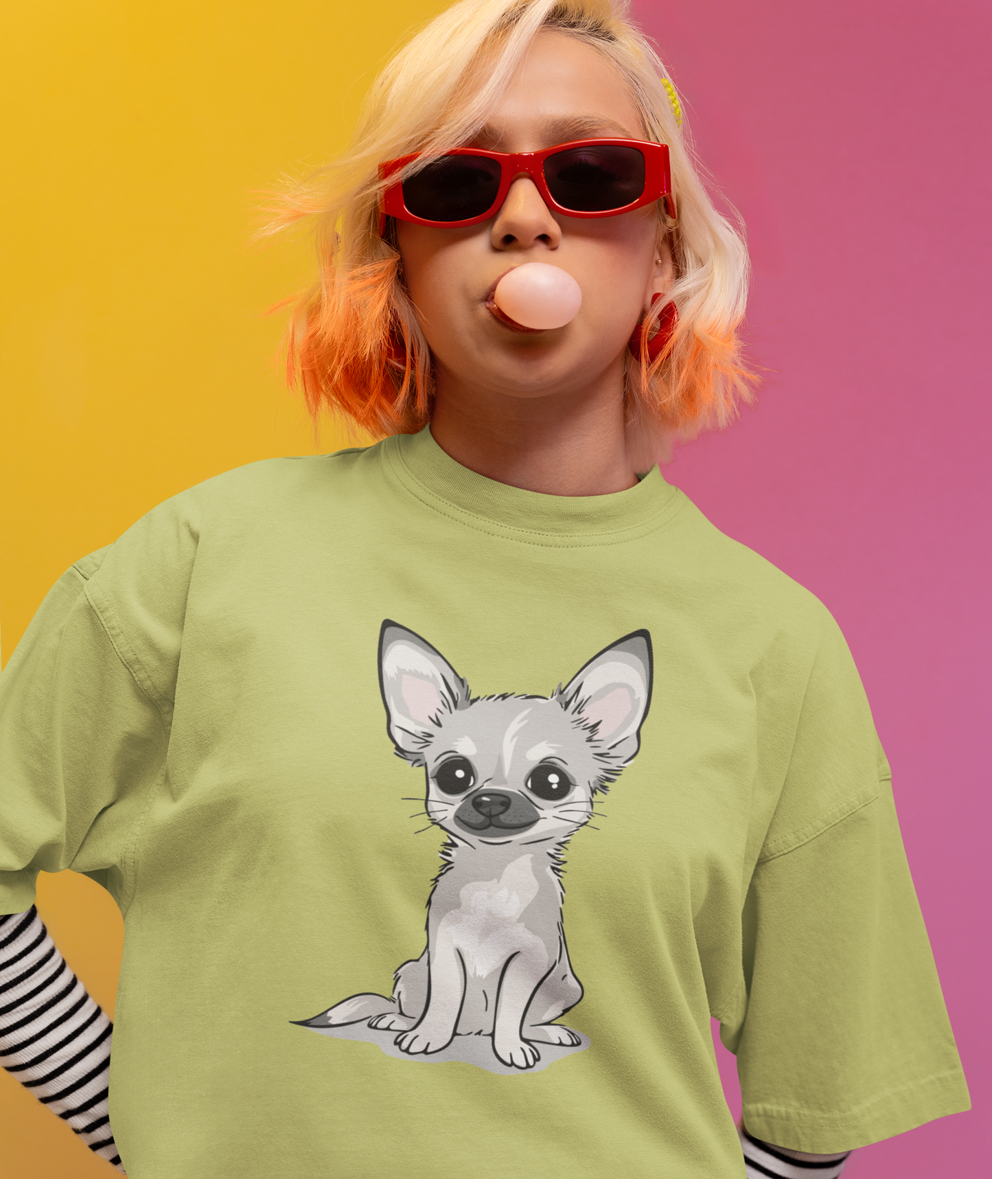 White Chihuahua Puppy Dog T-Shirt - Mens Womens Unisex Cotton Chihuahuas Dogs Pet Short Sleeve Tee Puppies Design Shirts