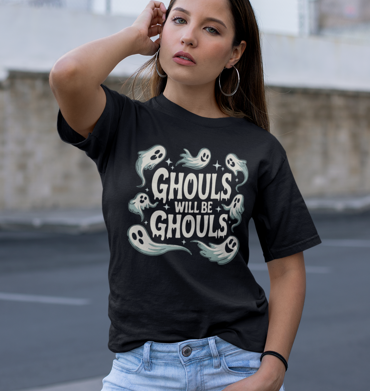 Ghouls will be Ghouls T-shirt, Black Halloween Ghost Tee, Spooky Fall Costume Top, Goth Outfit Shirt, Ghostly Graphic Shirts