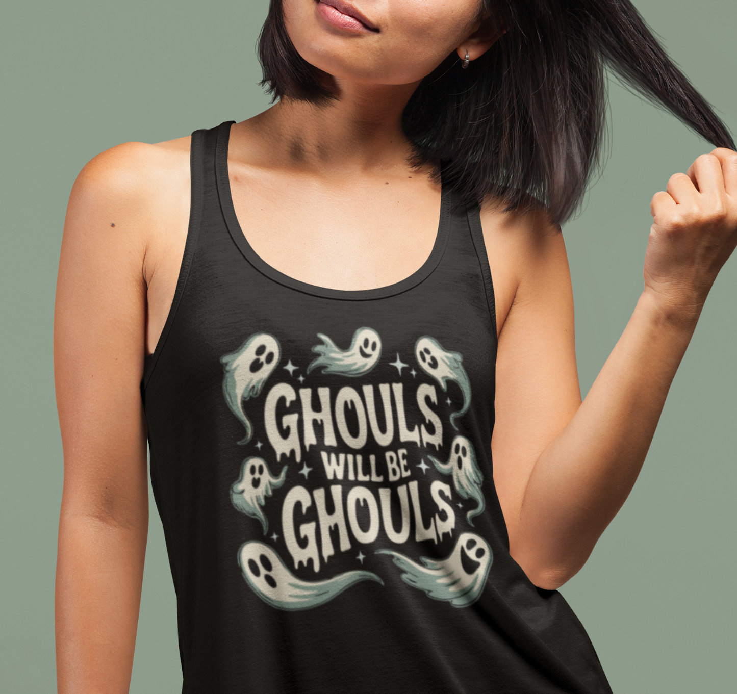 Ghouls will be Ghouls Tank Top, Women's Halloween Ghost Women's Racerback Shirt, Gothic Spooky Sleeveless Tee, Fall Apparel