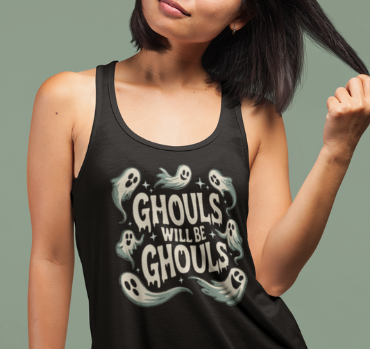 Ghouls will be Ghouls Tank Top, Women's Halloween Ghost Women's Racerback Shirt, Gothic Spooky Sleeveless Tee, Fall Apparel
