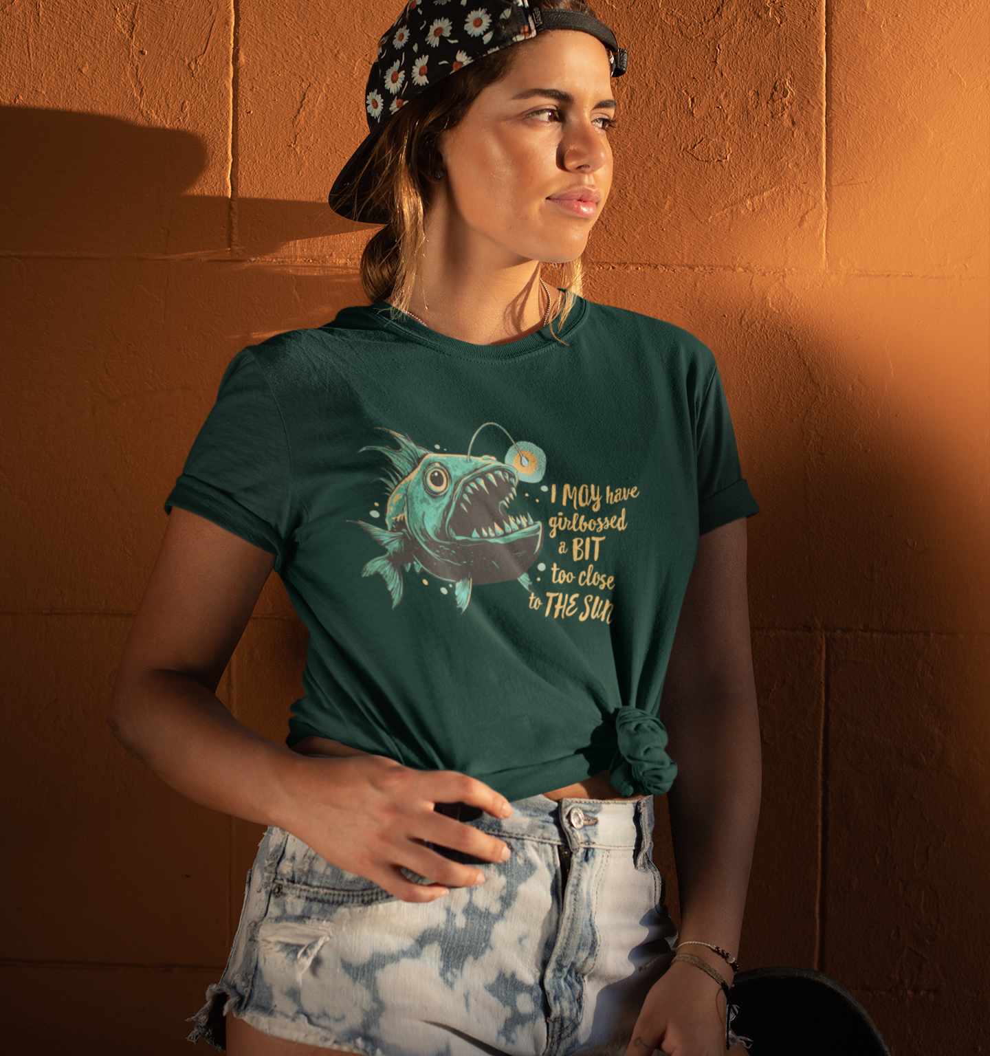 Deep Sea Anglerfish Girlbossed Too Close To The Sun T-shirt, Angler Fish Lure Glow Graphic Tee Ocean Aquatic Creatures