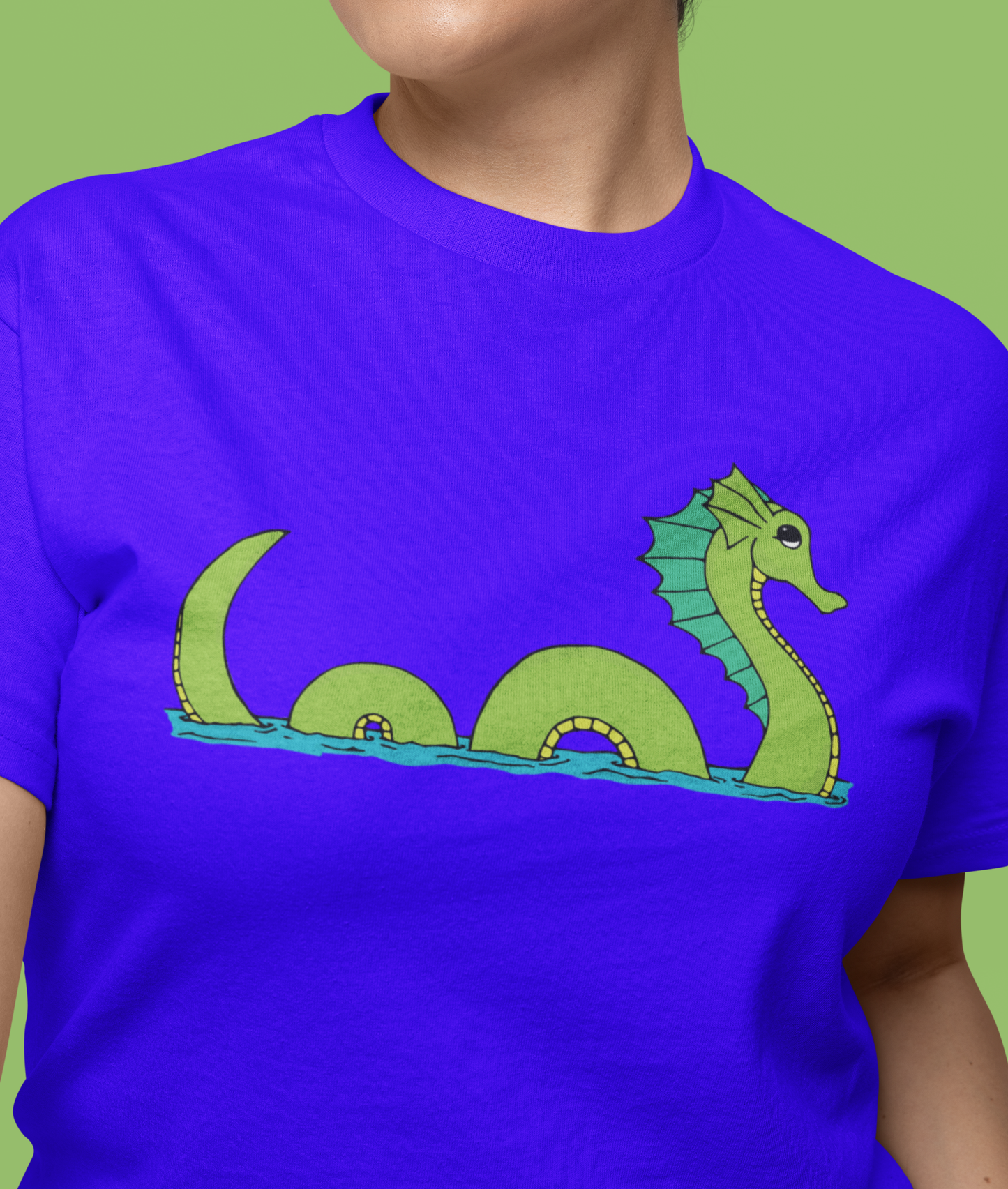 Sea Serpent T-shirt Unisex Heavy Cotton Tee - Mens Womens Loch Ness Sea Monster