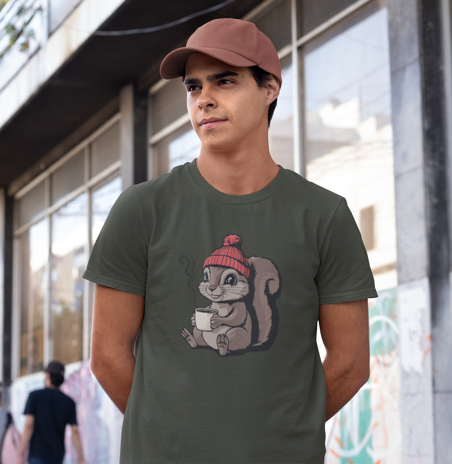 Cozy Squirrel T-shirt, Fall Autumn Squirrels Graphic Tee Shirts Men Women Unisex Short Sleeve Cotton Top