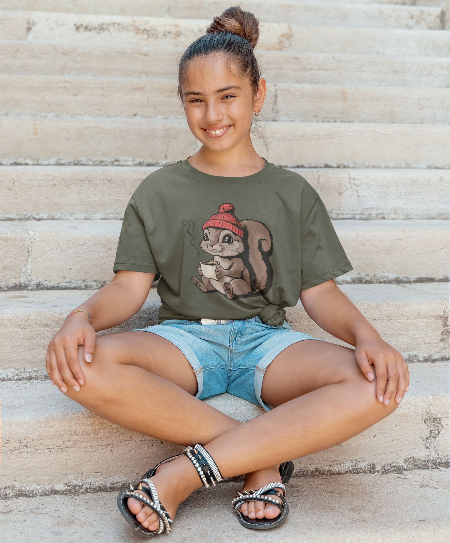 Cozy Squirrel T-shirt, Fall Autumn Squirrels Graphic Tee Shirts Men Women Unisex Short Sleeve Cotton Top