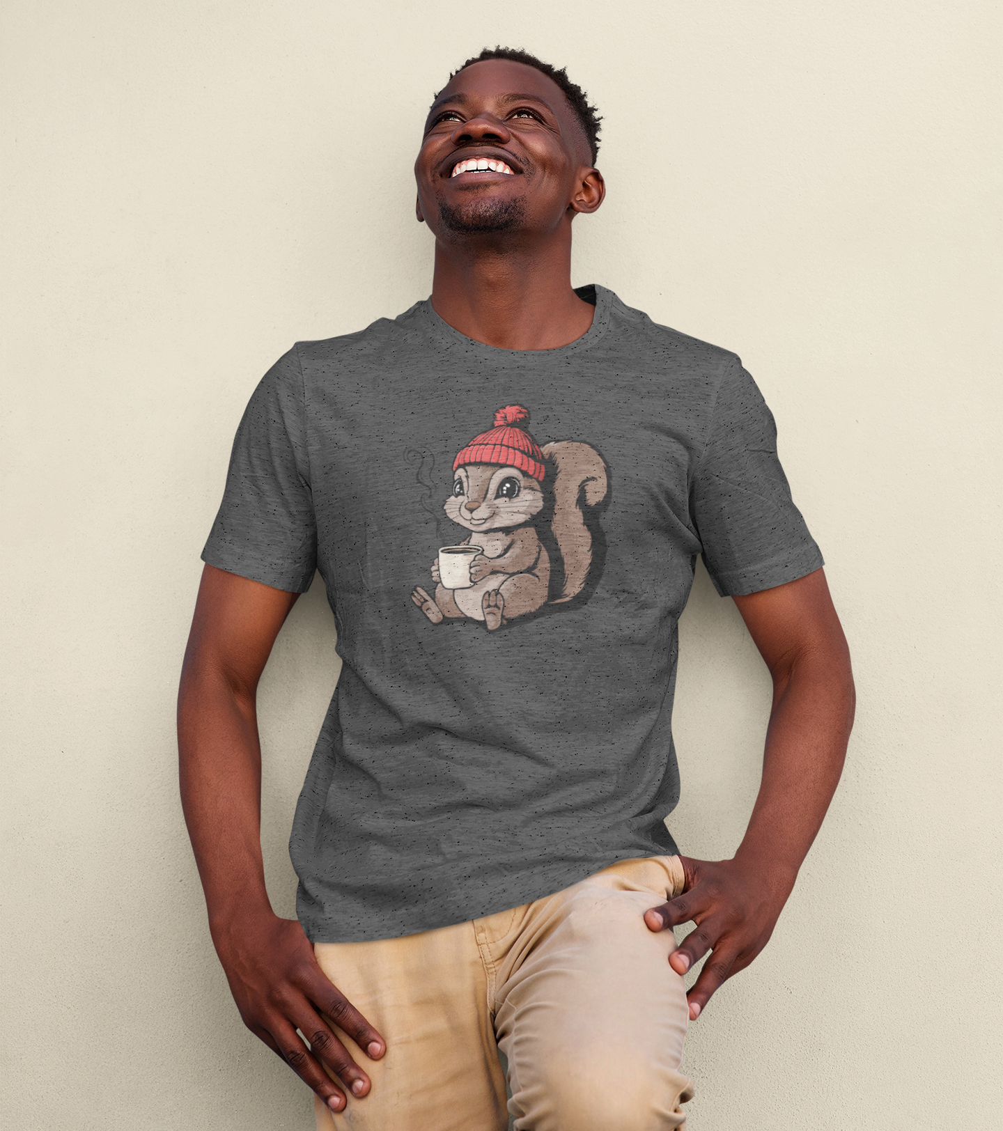 Cozy Squirrel T-shirt, Fall Autumn Squirrels Graphic Tee Shirts Men Women Unisex Short Sleeve Cotton Top
