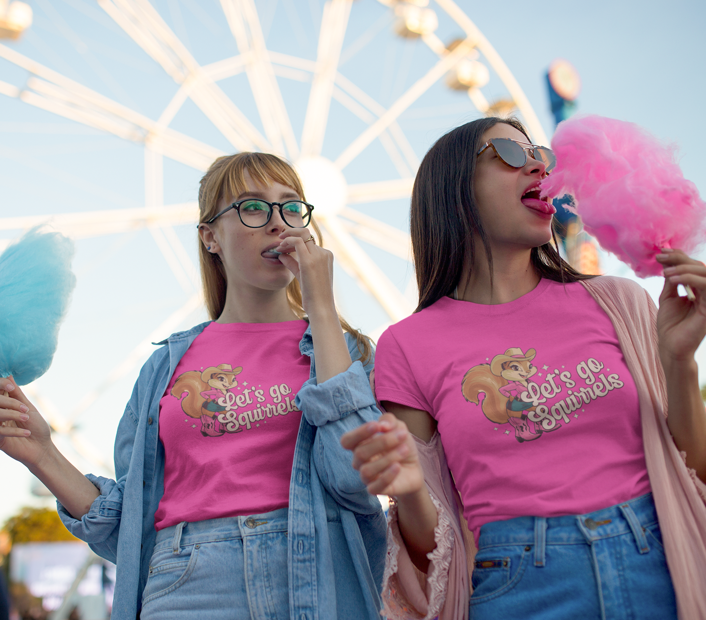 Let's Go Squirrels Ladies T-shirt - Women's Midweight Cotton Tee - Funny Parody Squirrel Print