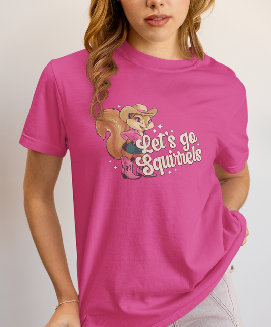 Let's Go Squirrels Ladies T-shirt - Women's Midweight Cotton Tee - Funny Parody Squirrel Print