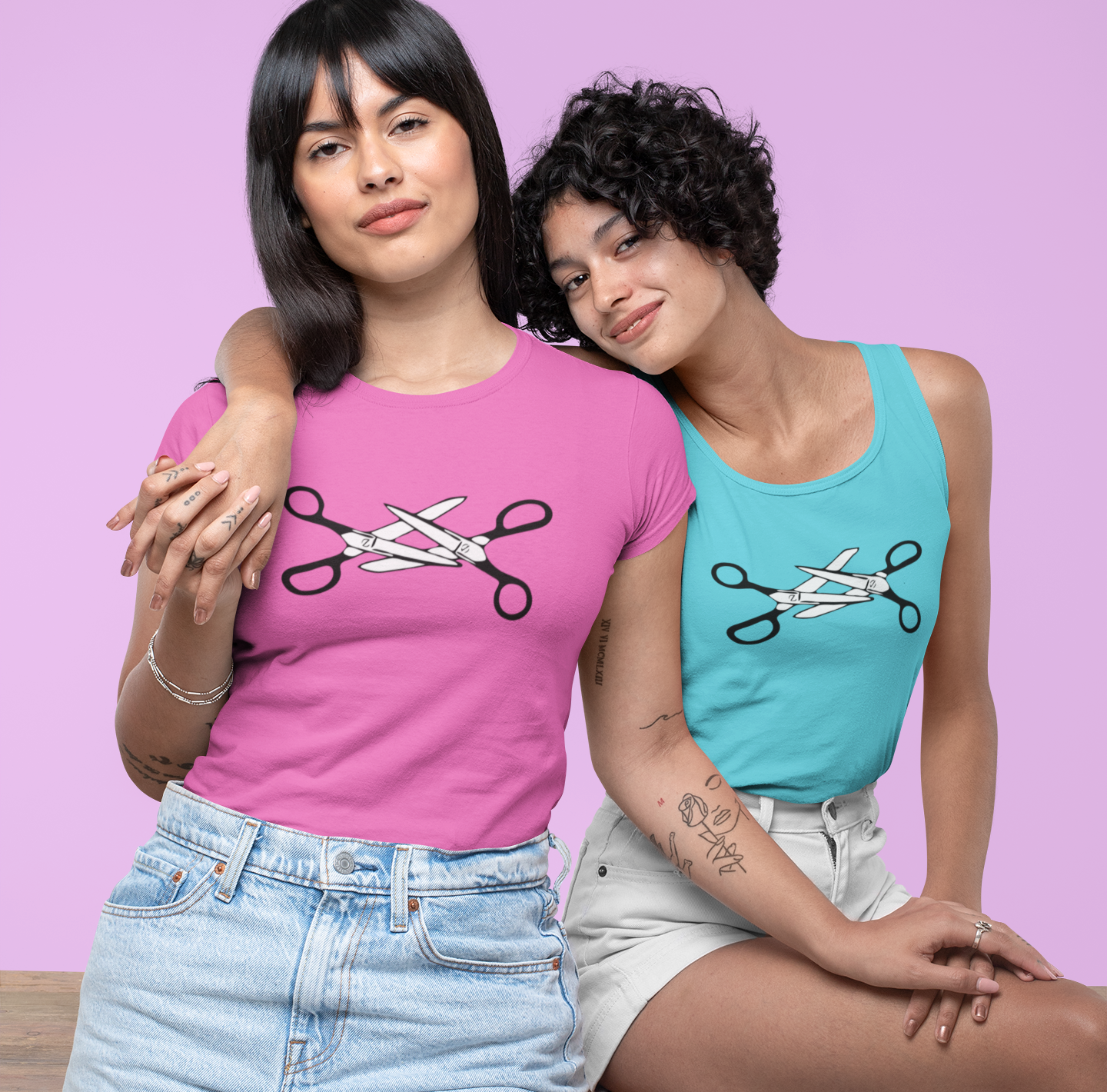 Scissor Women's Racerback Tank Top - LGBTQIA+ Lesbian Pride Scissors Tops, Funny Queer Gay Pride Parade Apparel Cotton Shirt