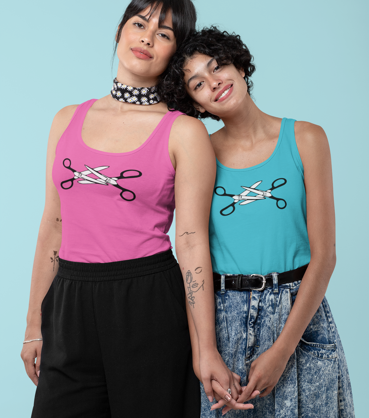 Scissor Women's Racerback Tank Top - LGBTQIA+ Lesbian Pride Scissors Tops, Funny Queer Gay Pride Parade Apparel Cotton Shirt