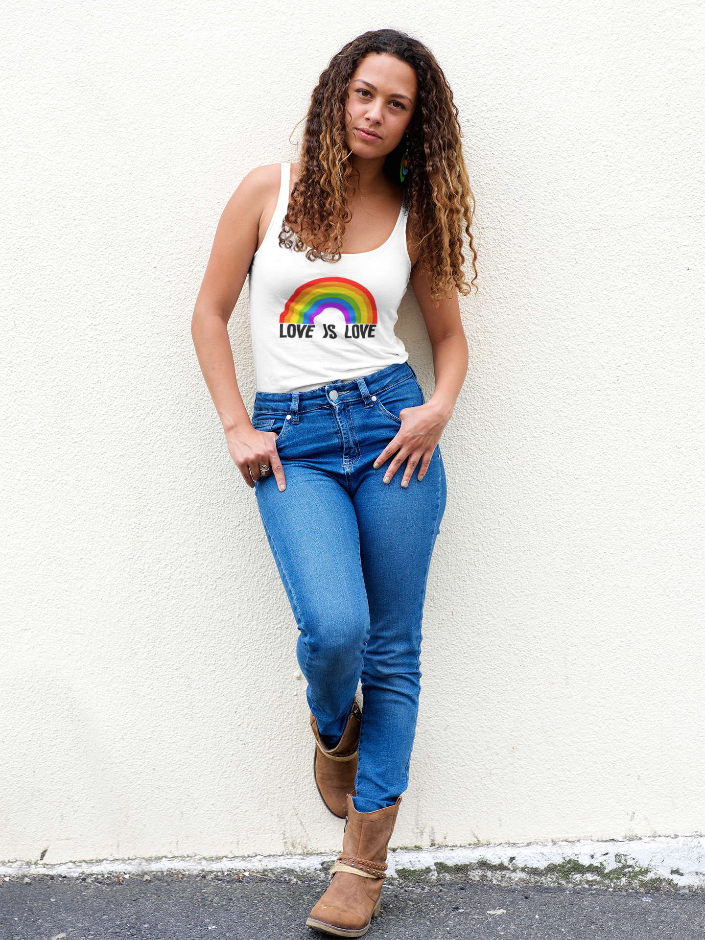 Love Is Love Tank Top, Pride Rainbow Tank - LGBTQIA+ Festival Parade, Gay Lesbian Bi Queer Summer Wear, Sleeveless Racerback Tank Tops
