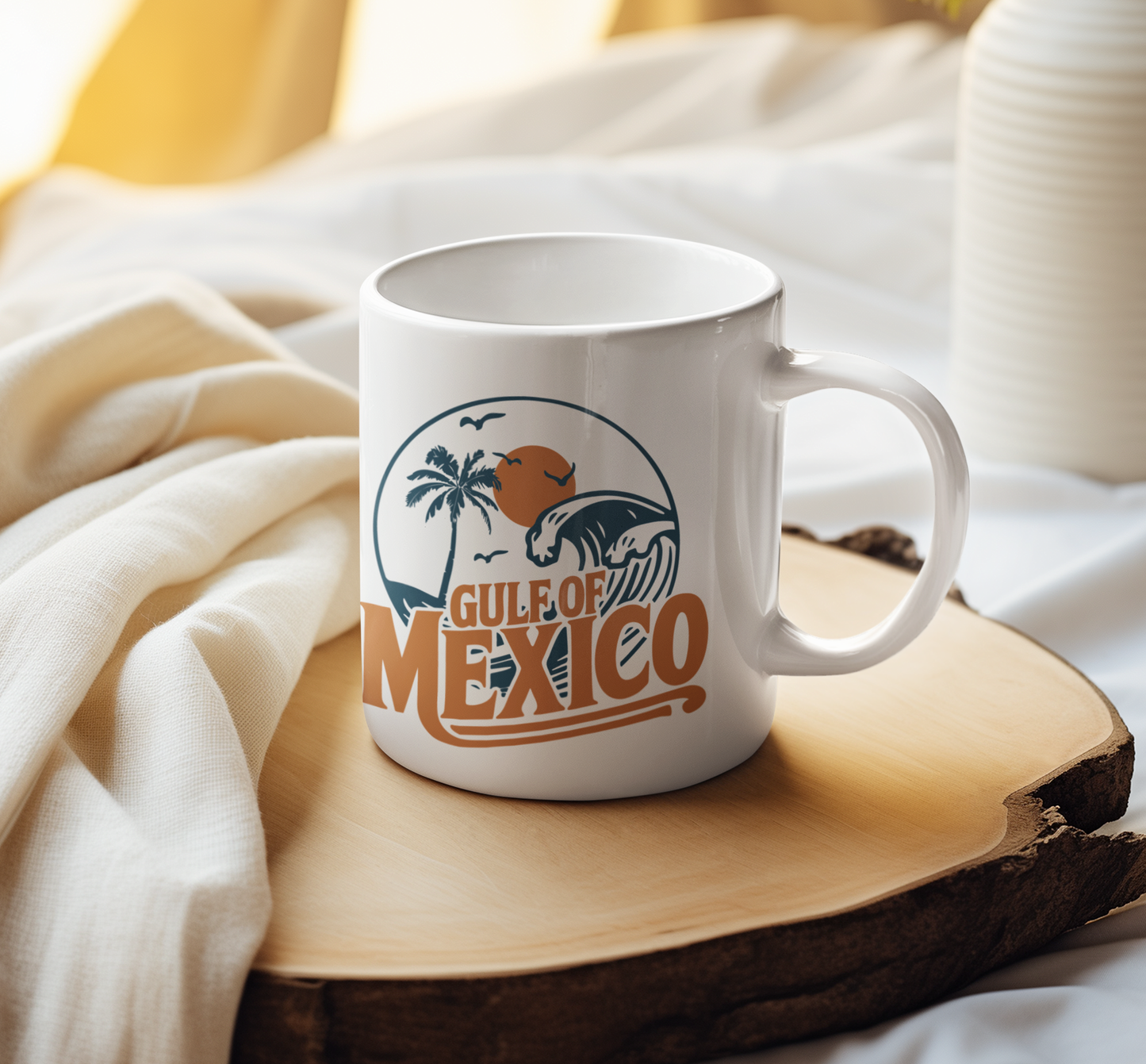 Gulf of Mexico Tropical Mexico Ceramic Mug, Perfect for Coffee Lovers, Gift for Birthdays, Travel Souvenirs, Beach Vibes, 11oz