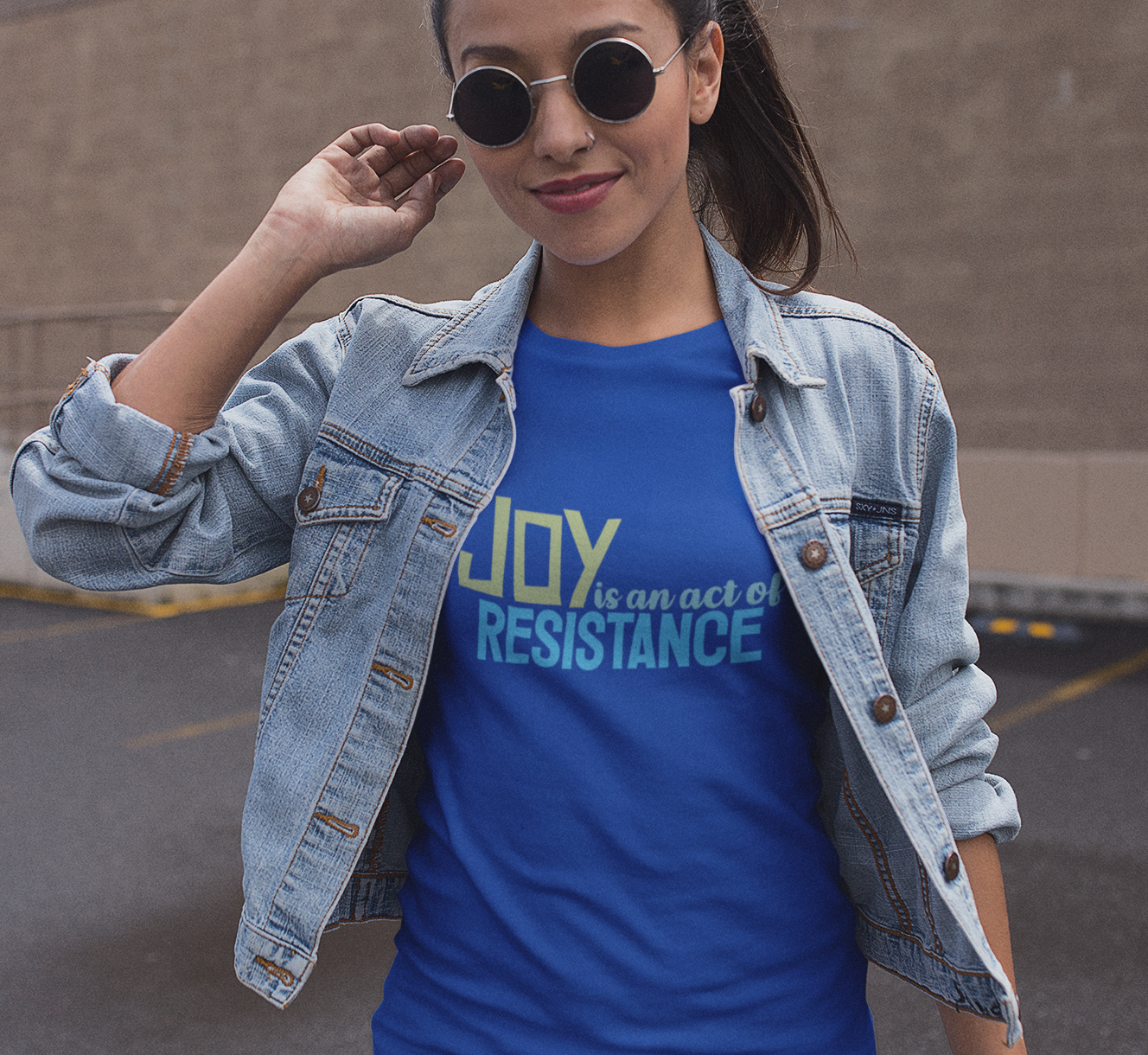 Joy is an Act of Resistance Women's Fitted T-Shirt, Ladies Cotton Short Sleeve Tee for Activists, Protest Apparel, Everyday Wear