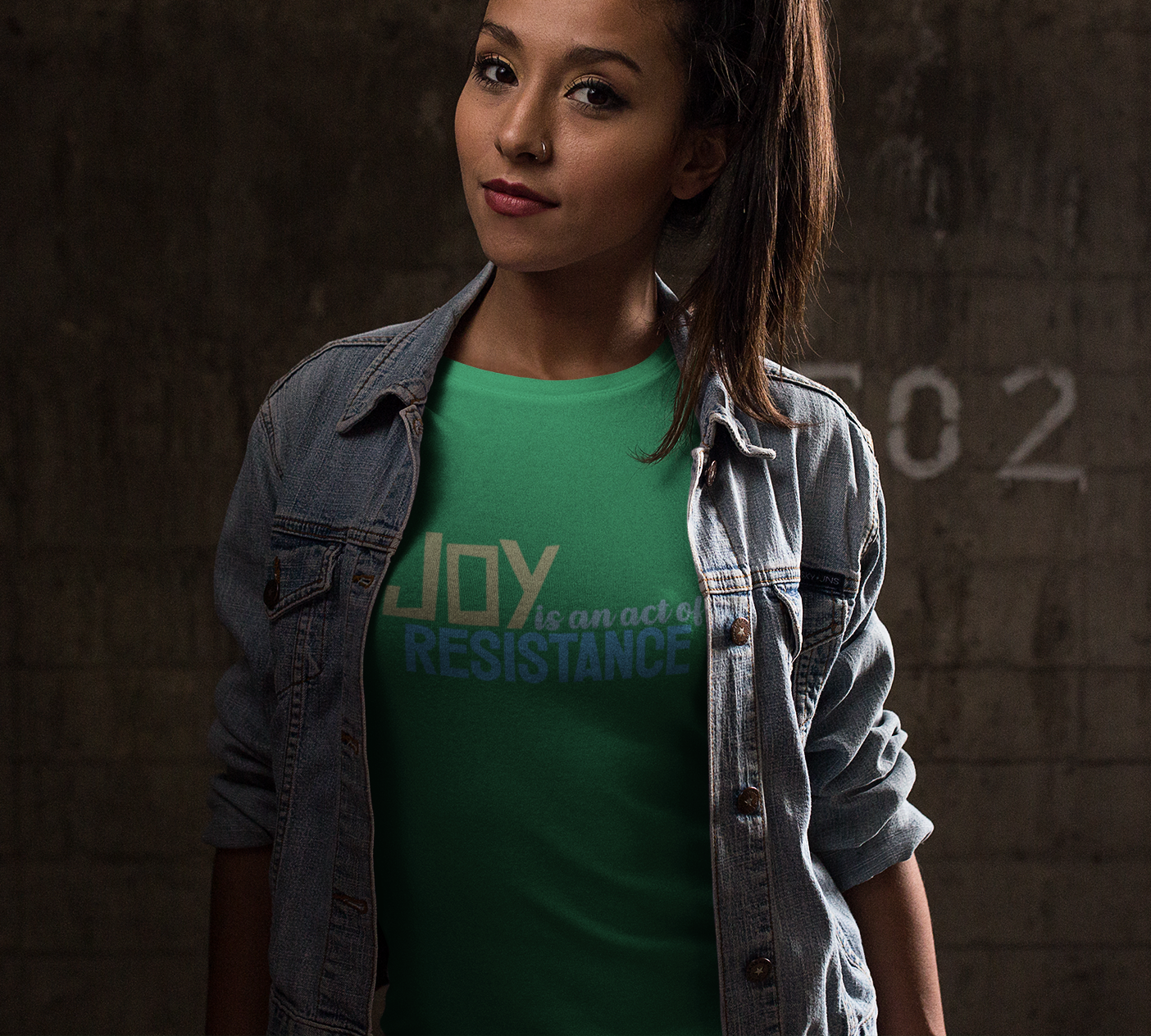 Joy is an Act of Resistance Women's Fitted T-Shirt, Ladies Cotton Short Sleeve Tee for Activists, Protest Apparel, Everyday Wear