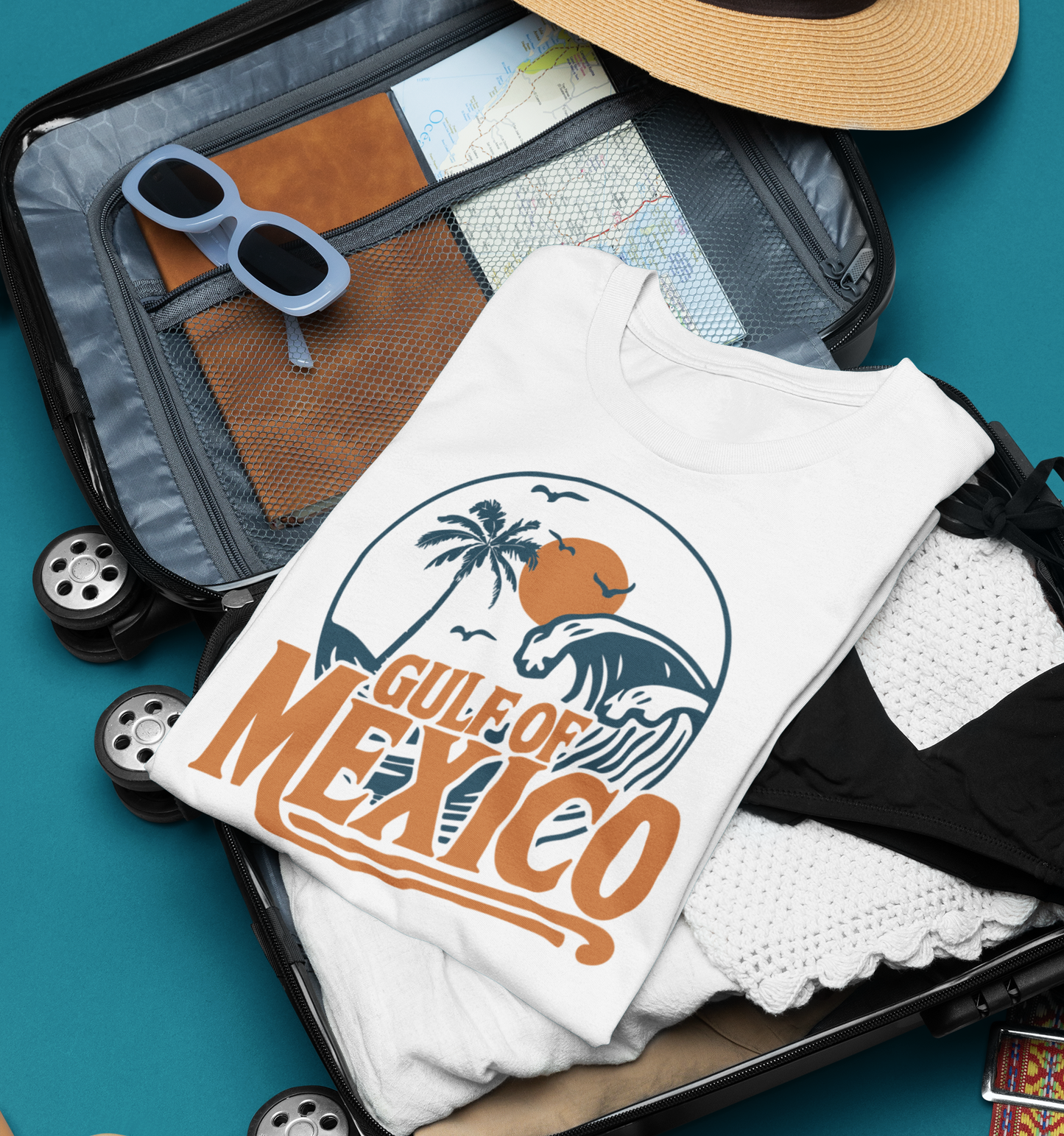 Gulf of Mexico T-Shirt, Vintage Beach Tee, Summer Vibe Shirt, Vacation Essential, Gift for Ocean Lovers, Coastal Art Tee