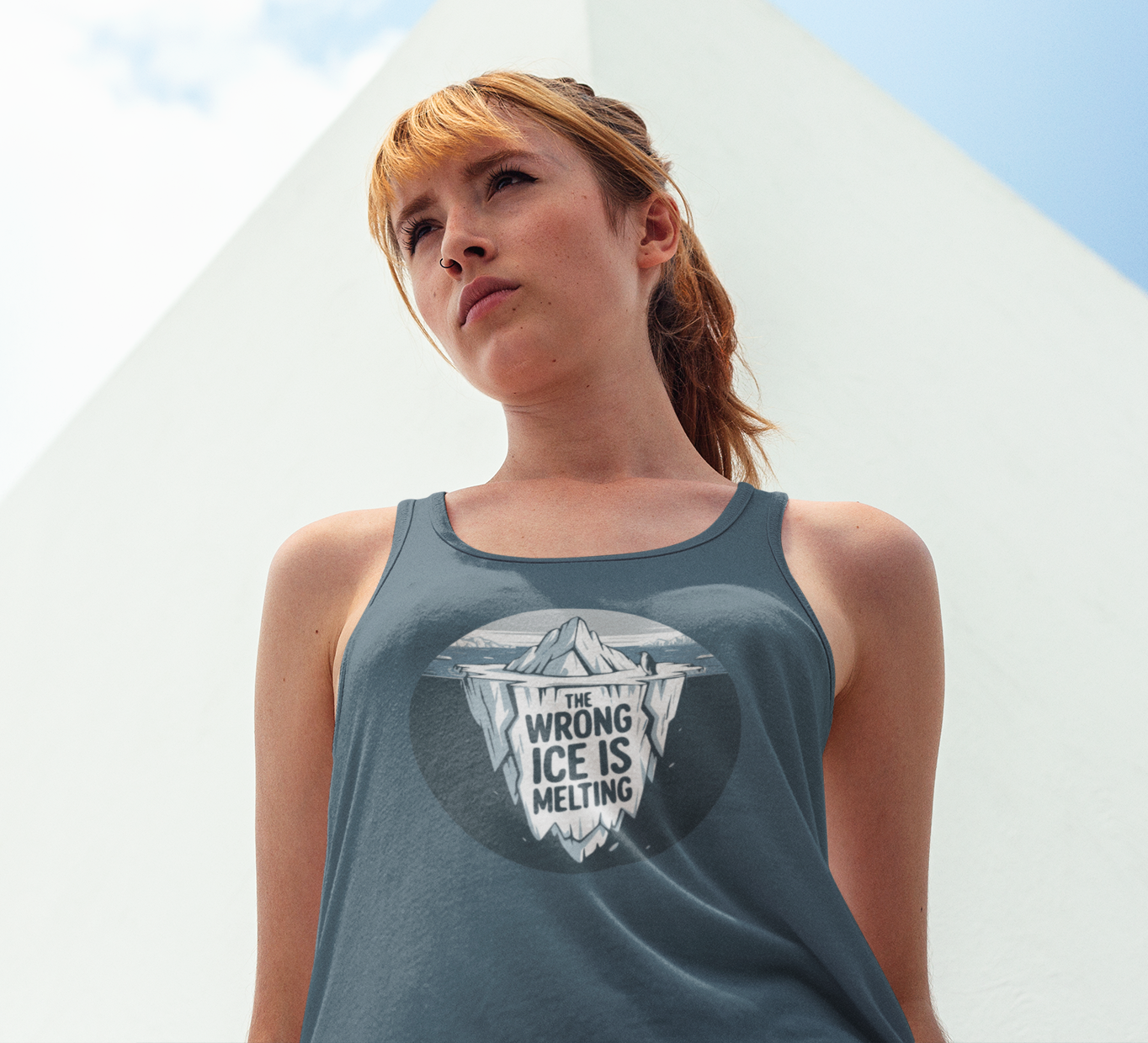The Wrong ICE is Melting Tank Top, Funny Politics Tee, Leftist Liberal Political Racerback Tops, Abolish ICE, Climate Change Activist