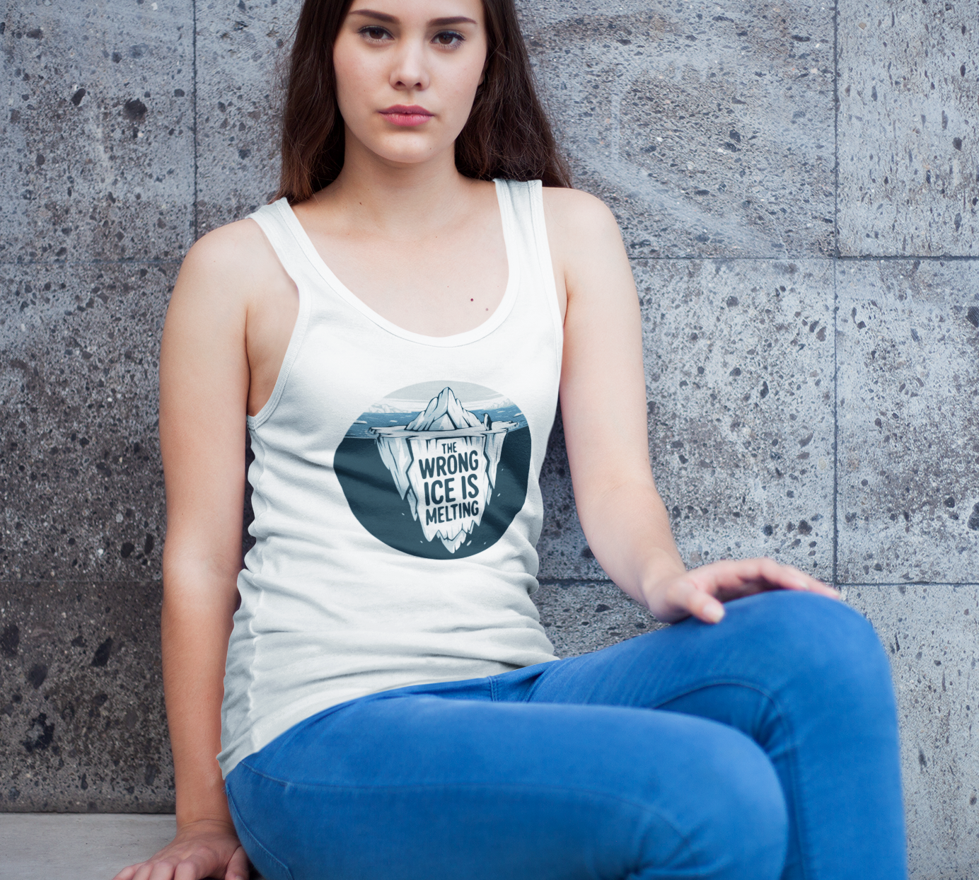 The Wrong ICE is Melting Tank Top, Funny Politics Tee, Leftist Liberal Political Racerback Tops, Abolish ICE, Climate Change Activist