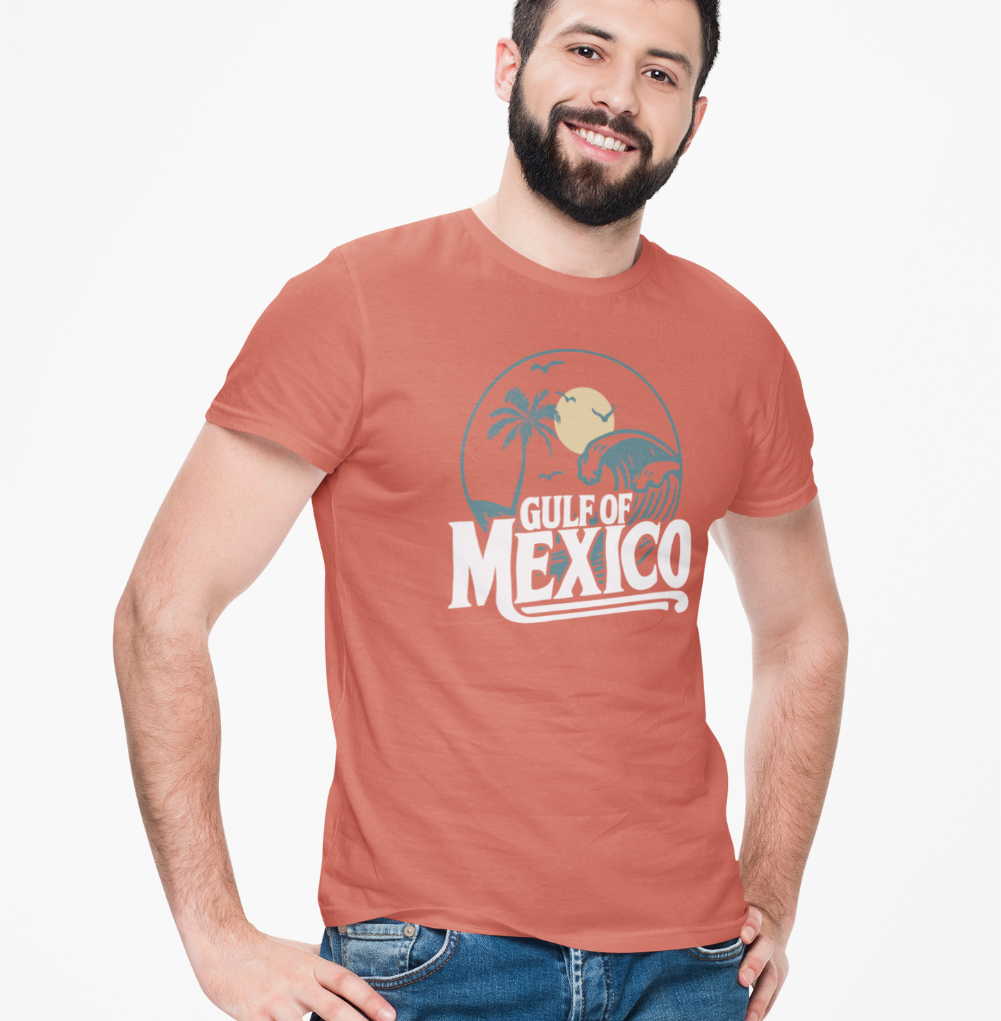 Gulf of Mexico Graphic Tee, Vintage Summer Shirt, Unisex Beachwear, Coastal Vibe Top, Perfect Gift for Travelers, Retro Travel T-Shirt