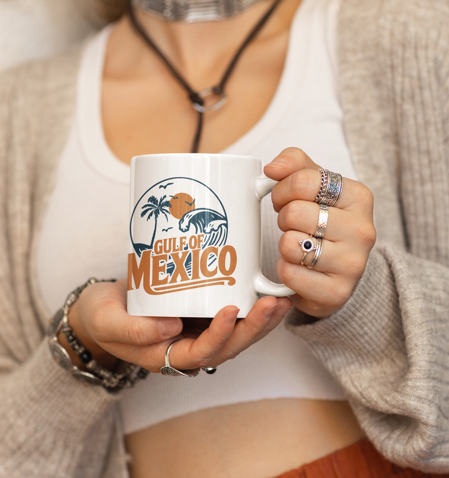 Gulf of Mexico Tropical Mexico Ceramic Mug, Perfect for Coffee Lovers, Gift for Birthdays, Travel Souvenirs, Beach Vibes, 11oz