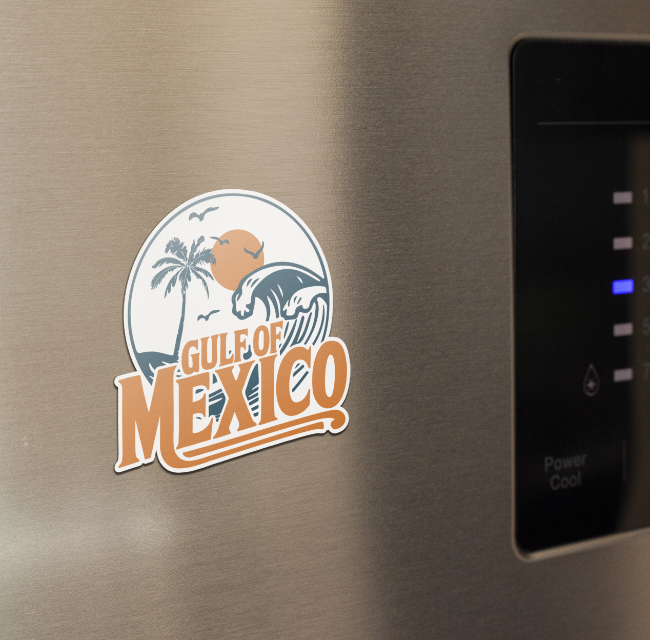 Gulf Of Mexico Retro Travel Magnet - Tropical Ocean Vibes Vacation Destination Gulf Of Mexico Nostalgia Fridge Magnets