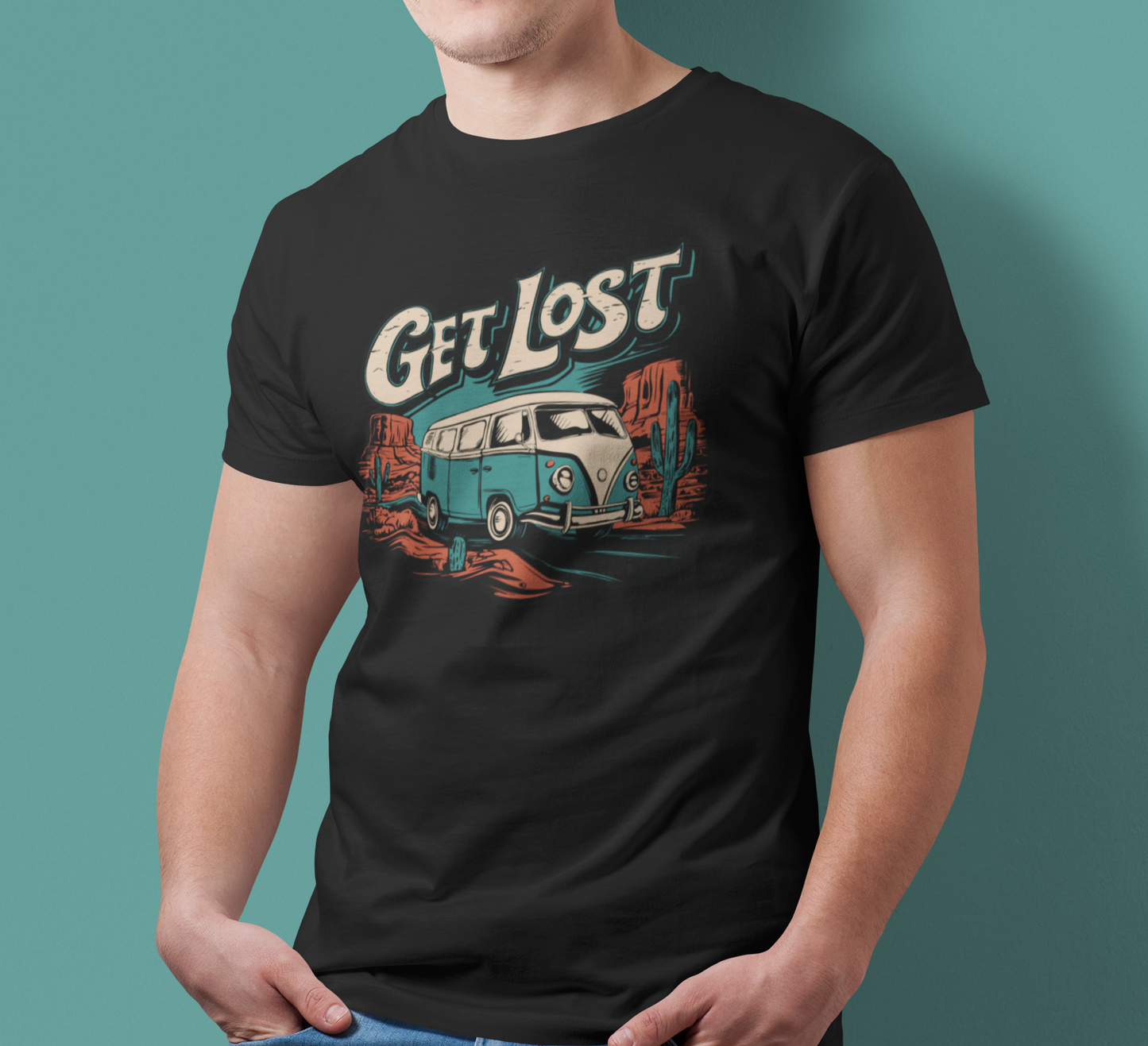 Get Lost T-shirt Vintage Van Vanlife Travel Tee- Utah Arizona Desert Nomad Roadtrip Tees Unisex Cotton Tee Mens Womens