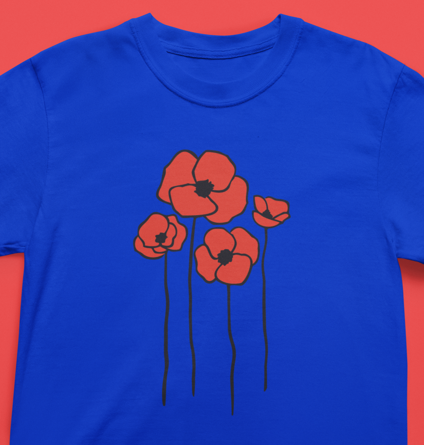 Floral Poppies T-Shirt, Poppy Flowers Tee for Spring, Nature Lover Gift, Flower Design Short Sleeve T-shirts, Summer Gift for Her
