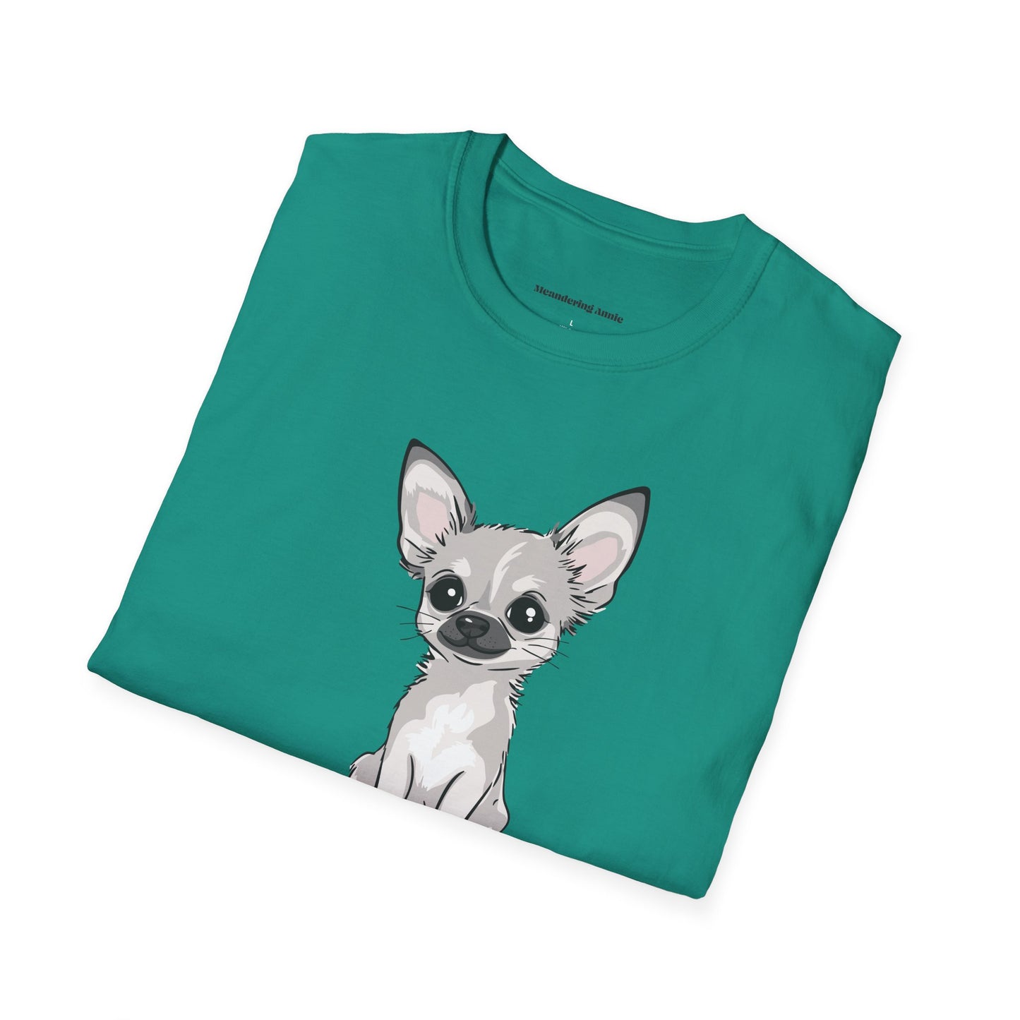 White Chihuahua Puppy Dog T-Shirt - Mens Womens Unisex Cotton Chihuahuas Dogs Pet Short Sleeve Tee Puppies Design Shirts