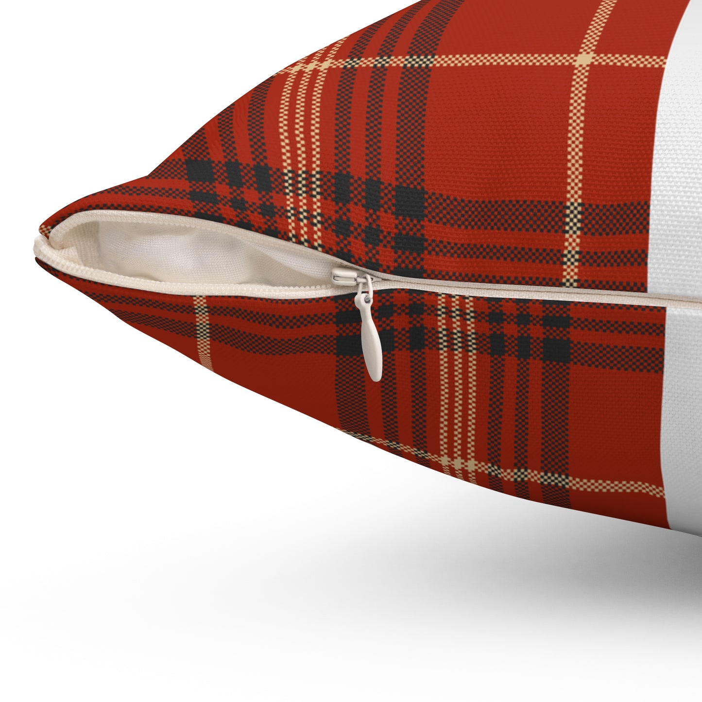 Holiday Gift Throw Pillow, White Bow on Red Plaid Wrapped Present Pillows, Christmas Home Decor Xmas Decorations