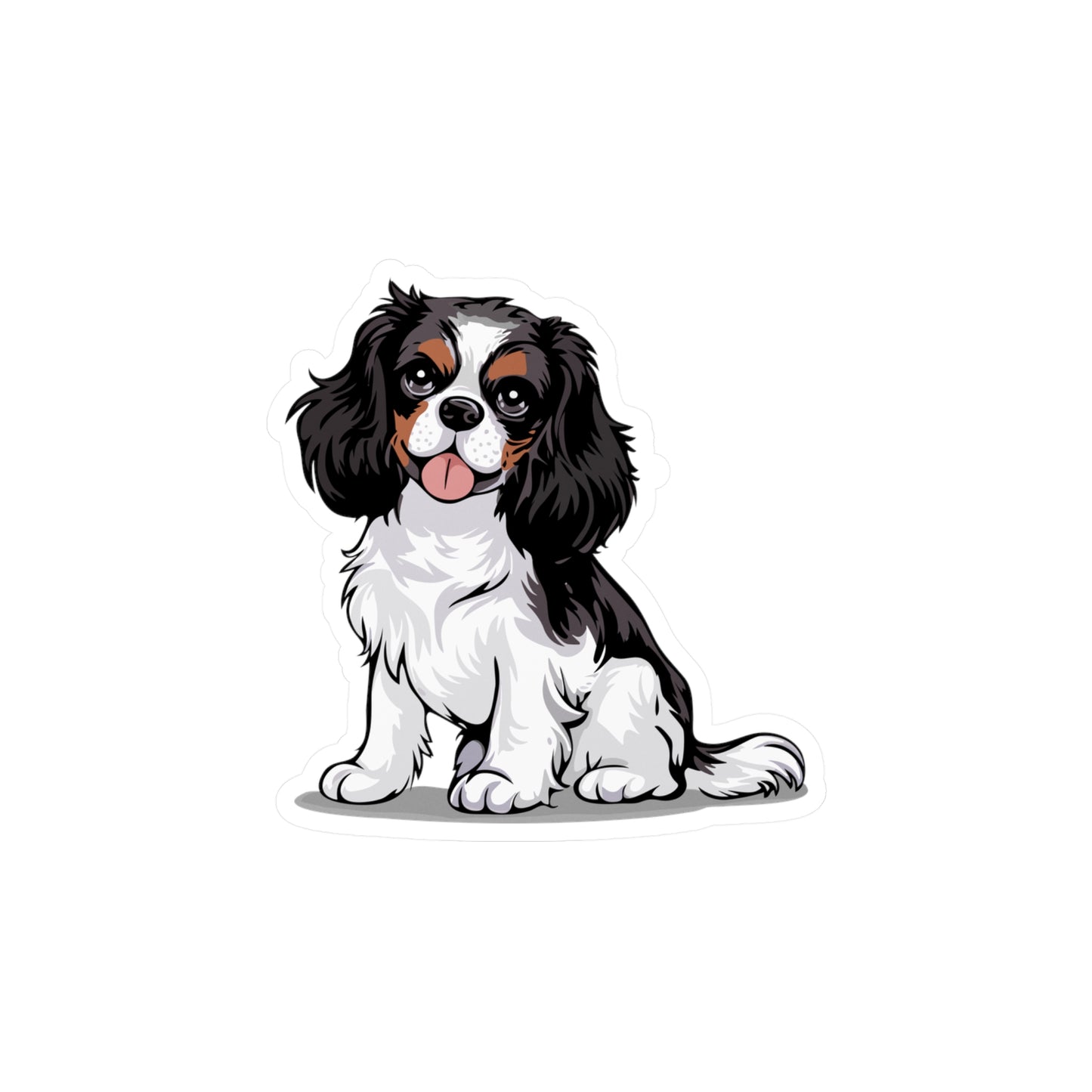 Charlie  Cavalier King Charles Spaniel Dog Vinyl Sticker Kiss-Cut Vinyl Decals with Pet Dog Cavalier Puppy Print