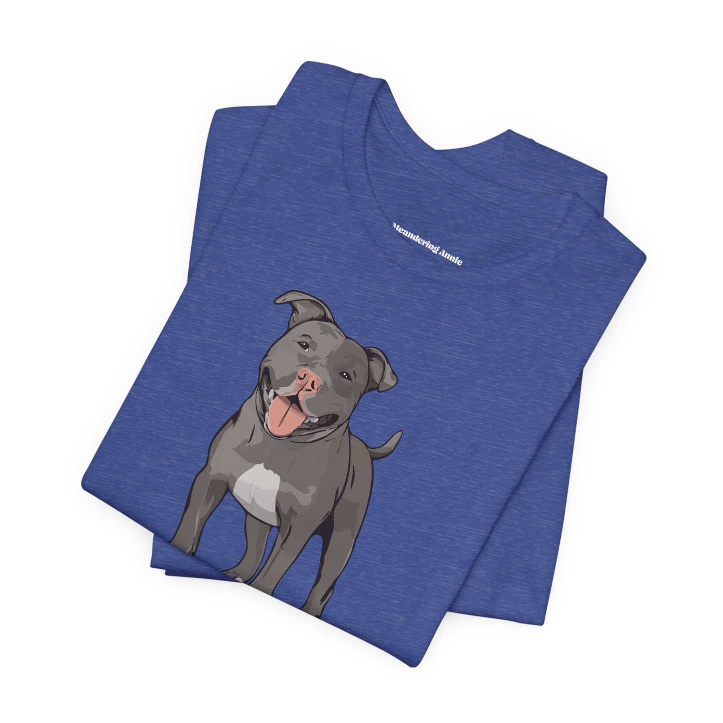 Gray Pitbull Dog T-shirt: Pit Bull Puppy Dogs Unisex Short Sleeve Tee, Pet Owner Gift, Dog Mom Dad Shirt