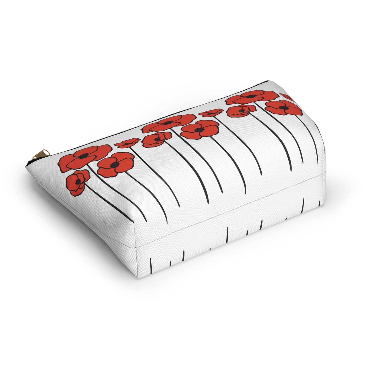 Red Poppies Floral Makeup Bag | Poppy Flowers Cosmetic Accessories Pouch, Spring Zip Up Case