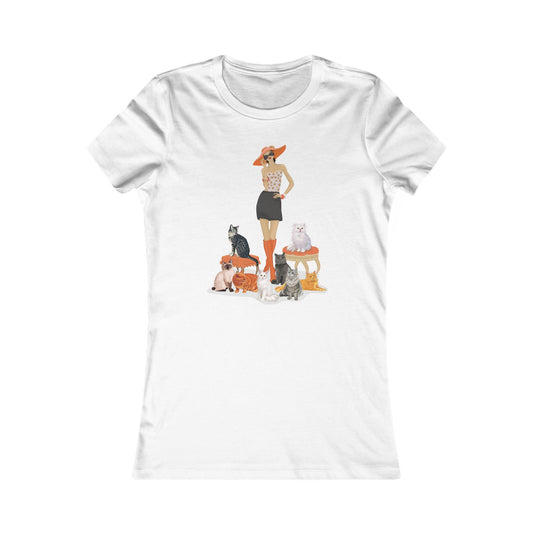 Childless Cat Lady T-shirt Women's Tee - Crazy Cat Lady Fitted Tshirt, Child-free Cat Mom Shorts