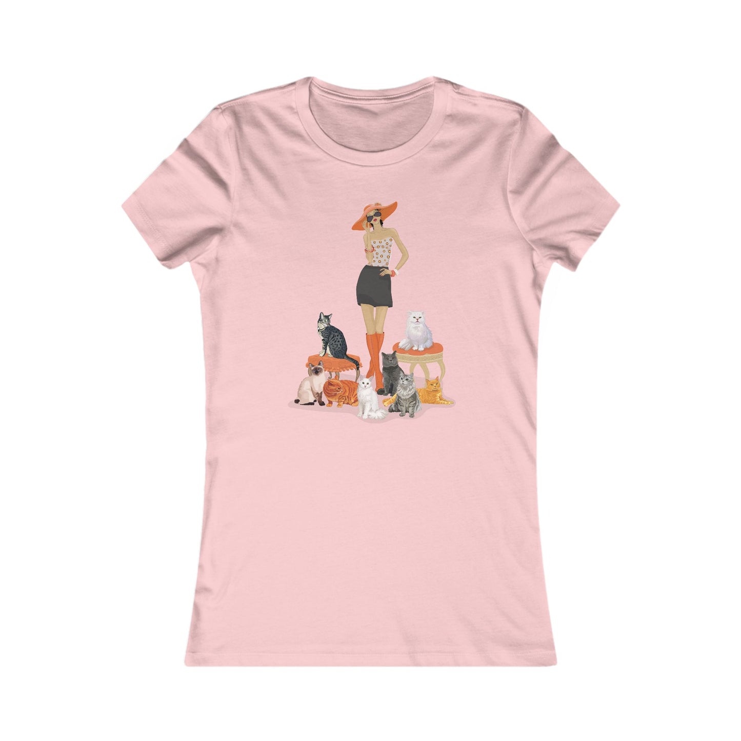 Childless Cat Lady T-shirt Women's Tee - Crazy Cat Lady Fitted Tshirt, Child-free Cat Mom Shorts